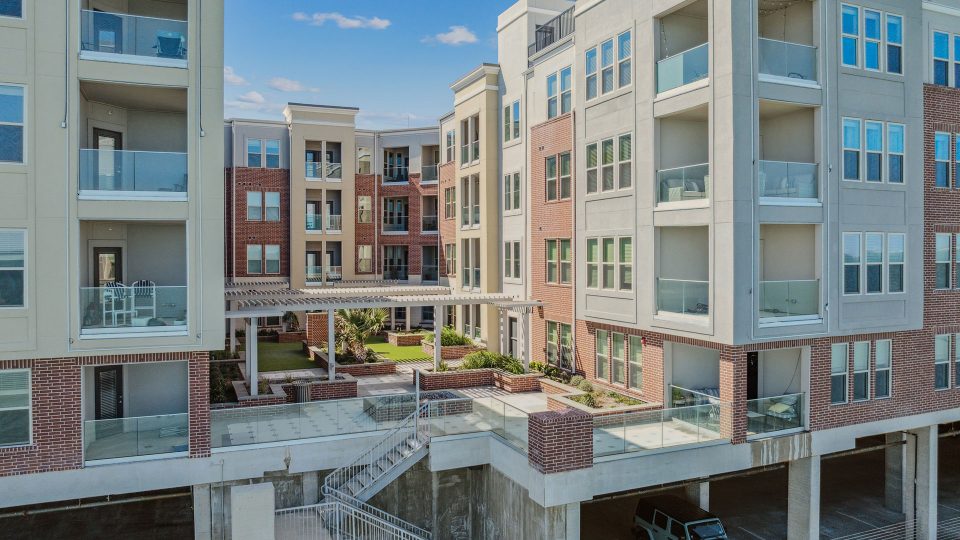 the apartment complex is located in a residential area at The  Alexa