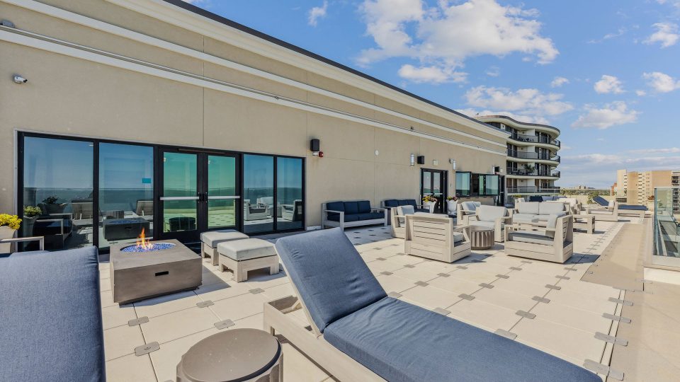 the rooftop deck at The  Alexa