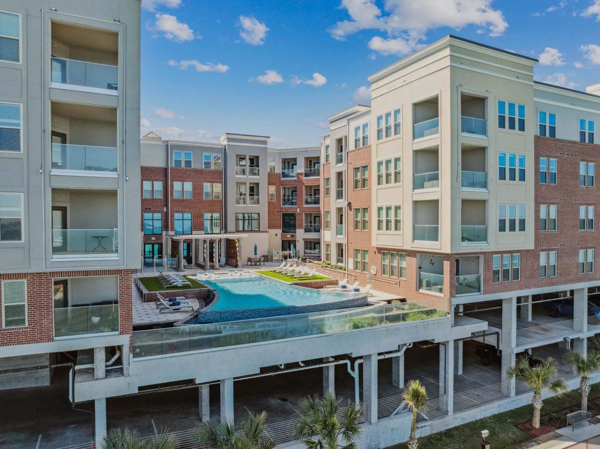 the apartment complex at The Alexa